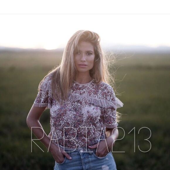 ZARA BEADED TOP WITH RUFFLE - Picture 6 of 9